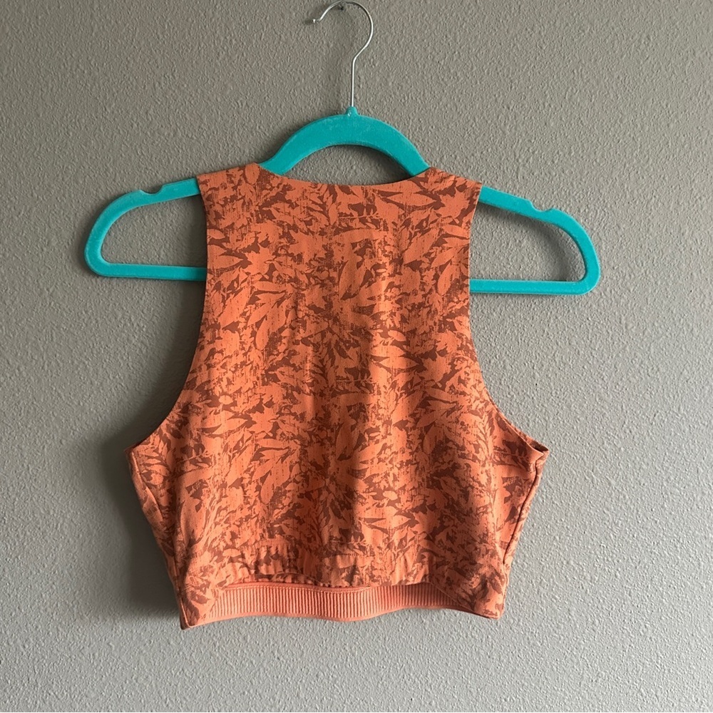 REI Co-op Orange Pattern Longline Sports Bra Medium - Picture 6 of 8